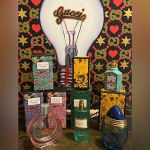 Hugo Boss and Boucheron Fleurs Perfume Set and a Gucci - empty design use